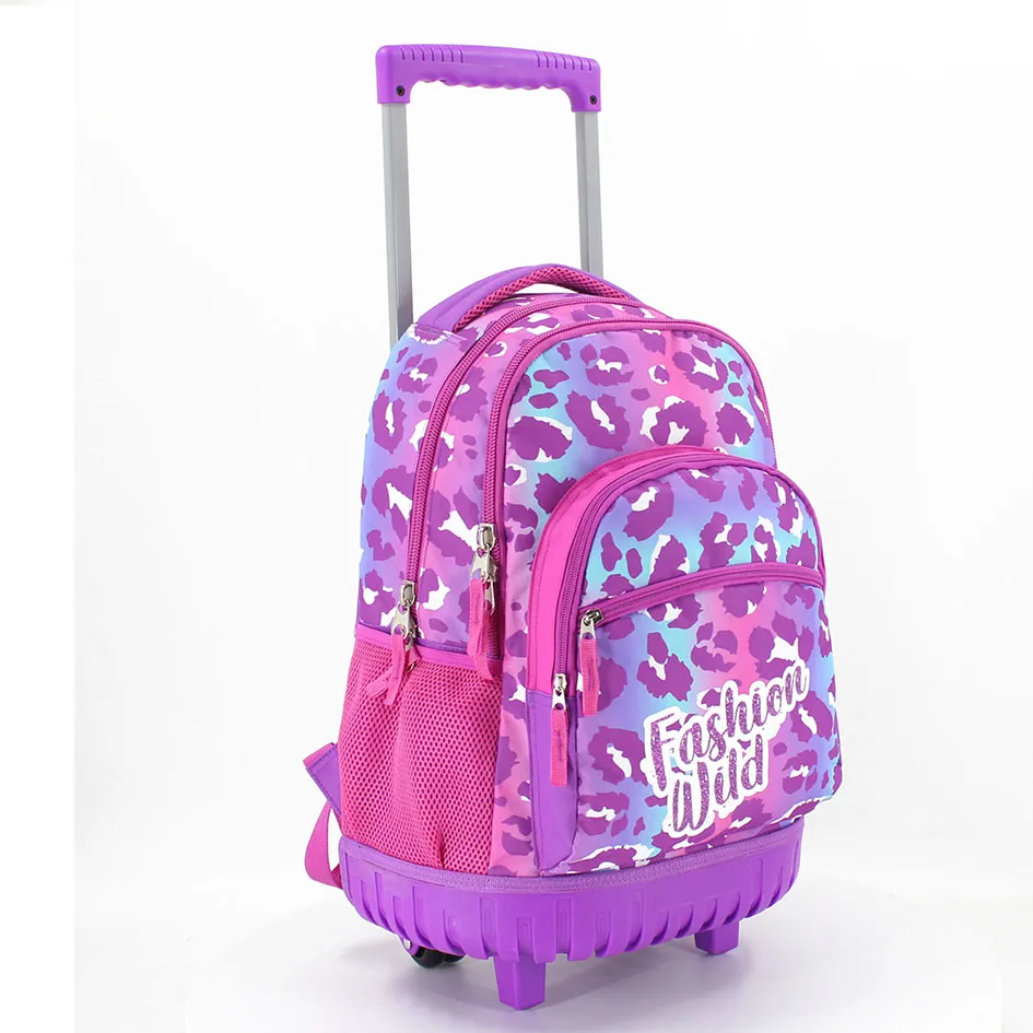 New Design Fashion Print Trolley Backpack Smooth Stretch Student Trolley Bag Can Be Customized Logo