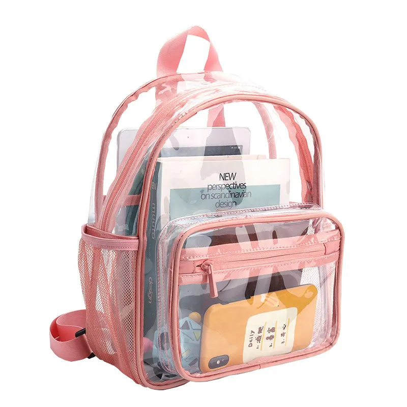 Customized Logo Transparent PVC Backpack Multifunctional Waterproof Student Backpack