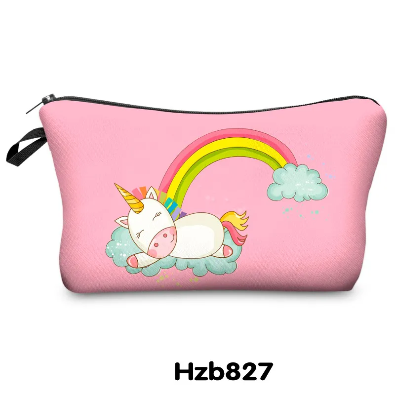 Cartoon Cute Unicorn Kids Pencil Pouch Large Cosmetic Makeup Bag for Girls