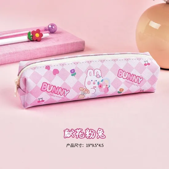 Cartoon Cute School Stationery Bag Kawaii Leather Pencil Pouch for Kids