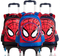 Cartoon Detachable Children Trolley School Bag with Three Wheel Spiderman Trolley Backpack