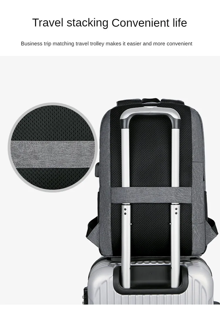 Business Man Travel Backpack USB Charger Back Pack Leisure Travel Computer Backpack
