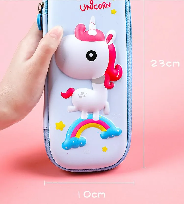Cartoon Waterproof Pencil Case Girls Pupils Cute Pencil Box Wholesale Multifunctional 3D Stereo Pencil Case