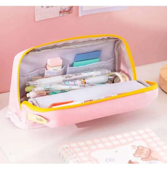 Factory Price Large Capacity Pen Case Cute Pen Bag Office Stationery Bag Pencil Case