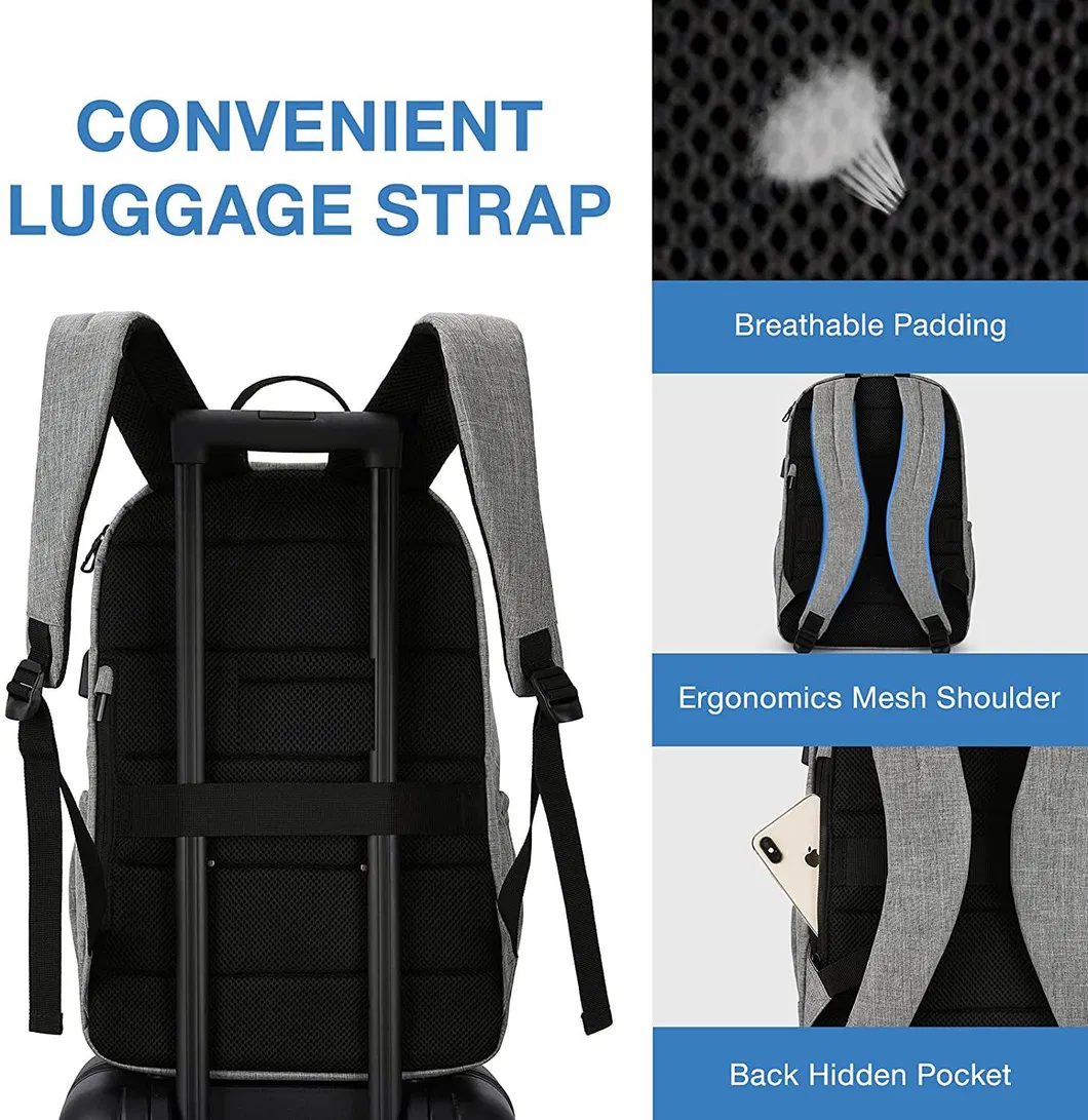 Custom Bookbags Anti Theft Waterproof Schoolbags USB Back Pack Business Travel Durable 15.6 Laptop Bag Backpack