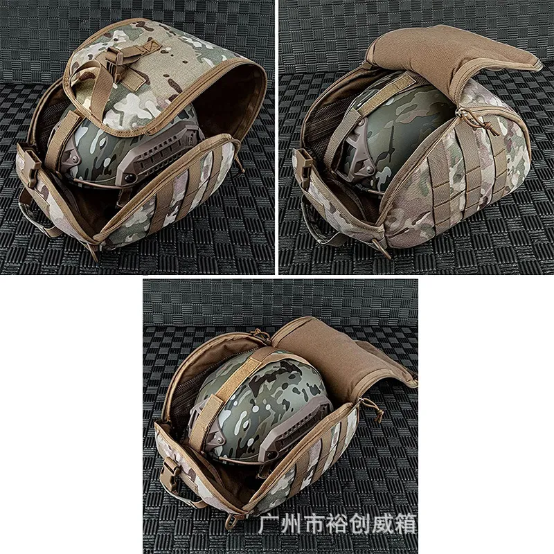Factory Outdoor Tactical Helmet Bag Gas Mask Storage Camouflage Bag