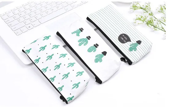 Wholesale Cheap School Kids Gifts Zipper Canvas Cute Cactus Pencil Pouch5.0 (1 review) Ready to Ship