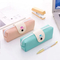 Wholesale Cartoon Cute Beard Print Pen Bag Zipper Large Leather Pencil Case