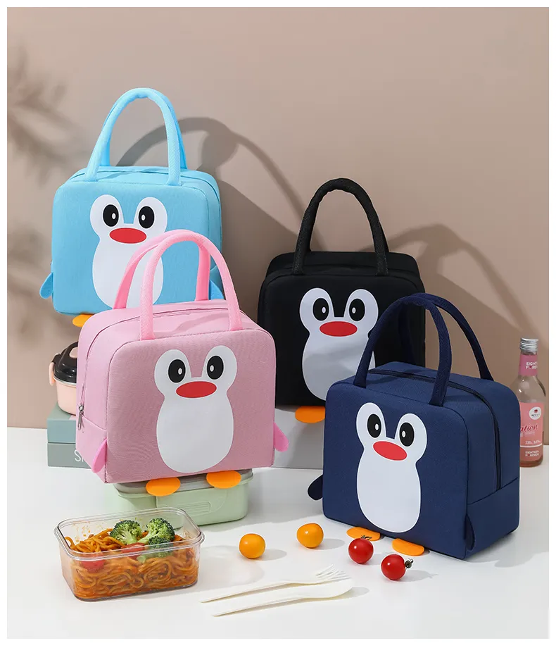 Fashionable Cute Cartoon School Kids Insulated Fitness Lunch Picnic Bag Custom Outdoor Reusable Breastmilk Lunch Cooler Bag Food
