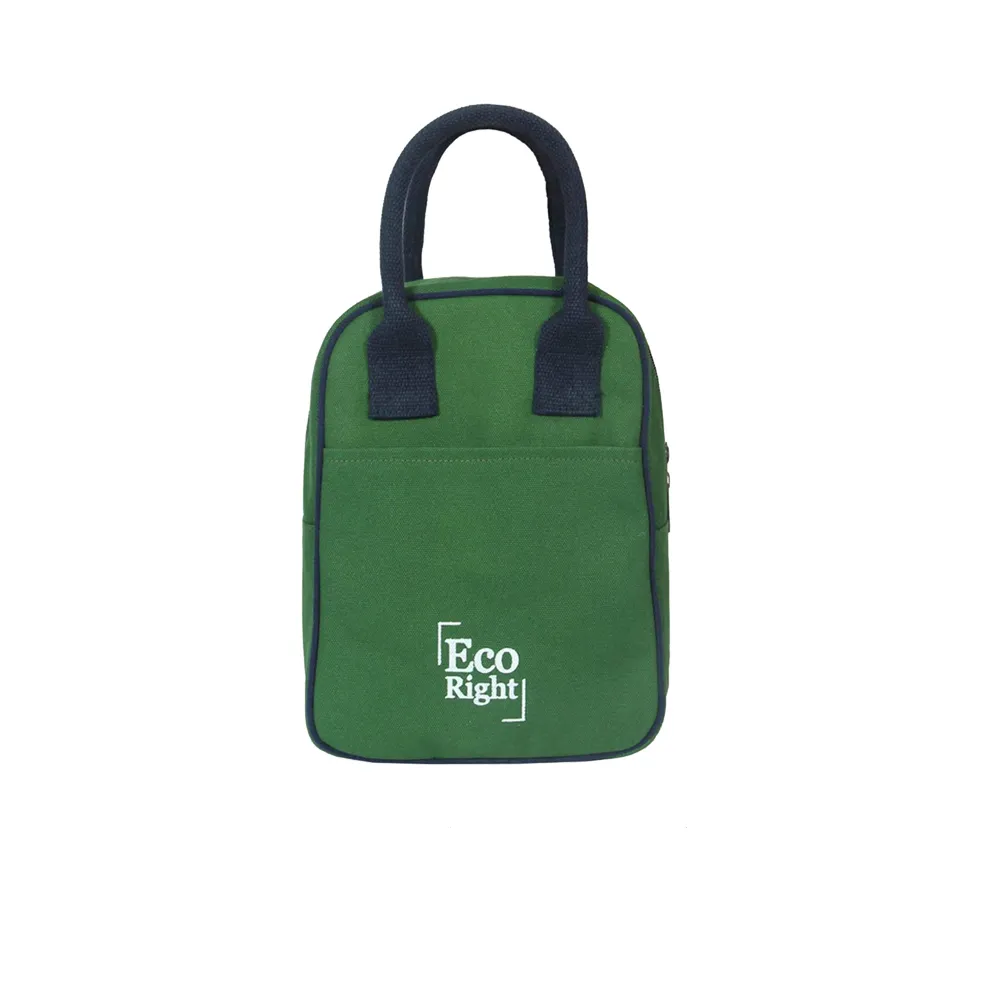 Hand Printed Canvas Lunch Cooler Bag Insulation Cold Storage Picnic Bag Can Be Customized with Logo