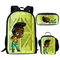 Black African Boy Designs 3PCS Backpag American Art Children Mochilas Schoolbag and Lunch Bag Set for Kids Backpack School Bags