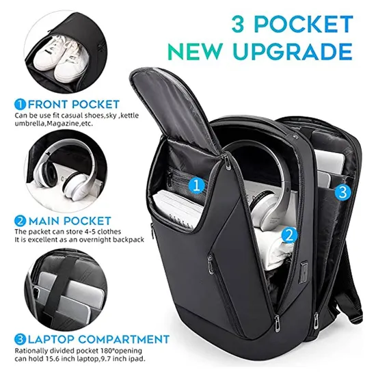 New Waterproof USB Business Laptop Backpack for 15.6 Inches Man Travel Outdoor Leisure Bag