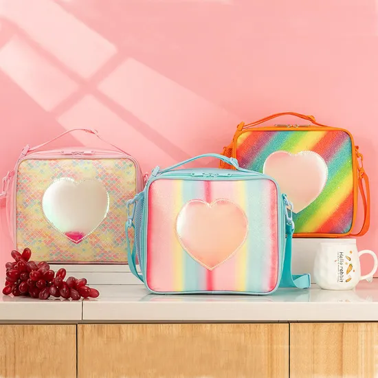 Holographic Cupcake Sweet Print Lunch Bag with Handle for Student