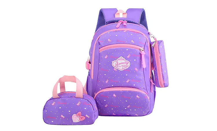 Child Waterproof Backpack Girls Bag New Kids Schoolbag Set