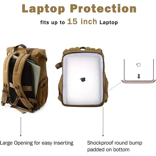 Custom Canvas Shoulder Camera Lens Bag Outdoor Multi Functional Men′s Large Capacity Retro Travel Bag