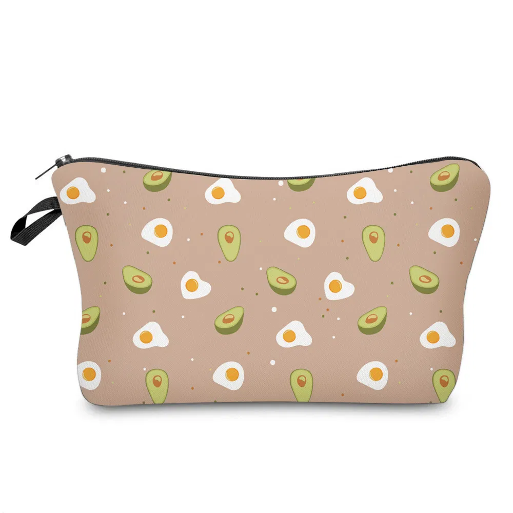Large Capacity Cartoon Cute Avocado Pencil Pouch Make up Cosmetic Bag for Girls