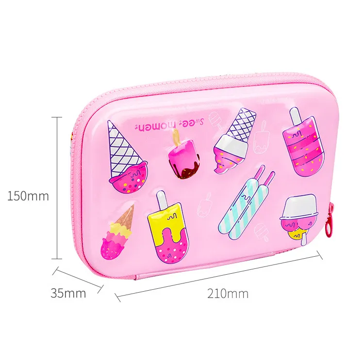 Large Capacity Hardtop 3D Ice Cream Pencil Box Pencil Bag