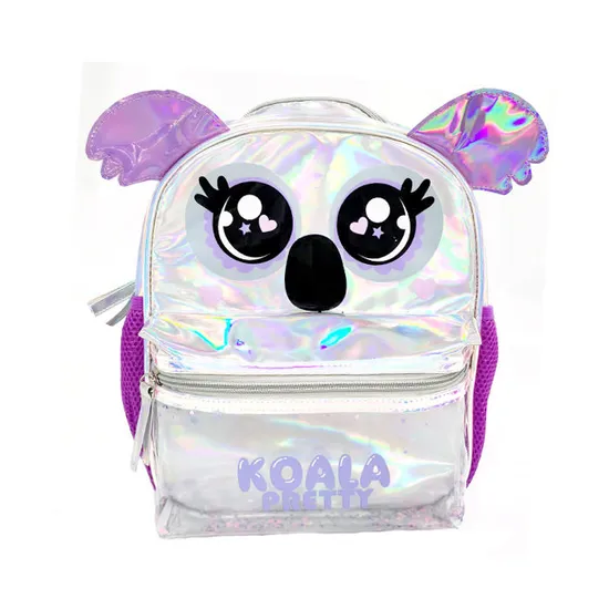 Laser PU Material Large-Capacity Animal Cartoon School Bag Custom Printing Animal Backpack for Kids