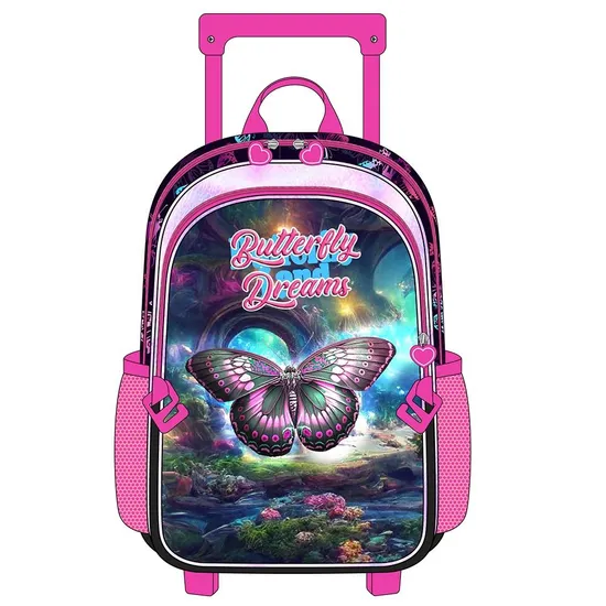 High Capacity Pattern Student Trolley Bags Waterproof 3 in 1 Set Kids Fashion Daily School Trolley Backpack