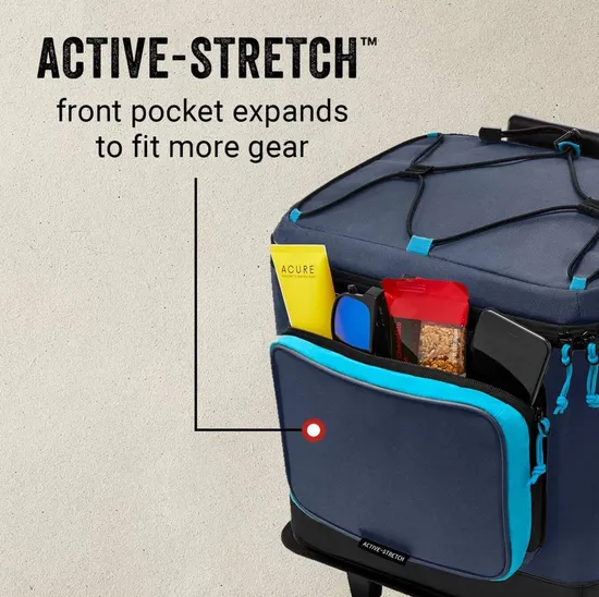 Factory Directly Sell Portable Foldable Summer Camping Insulated BBQ Picnic Bag Collapsible Ice Trolley Rolling Cooler Bag with Wheels