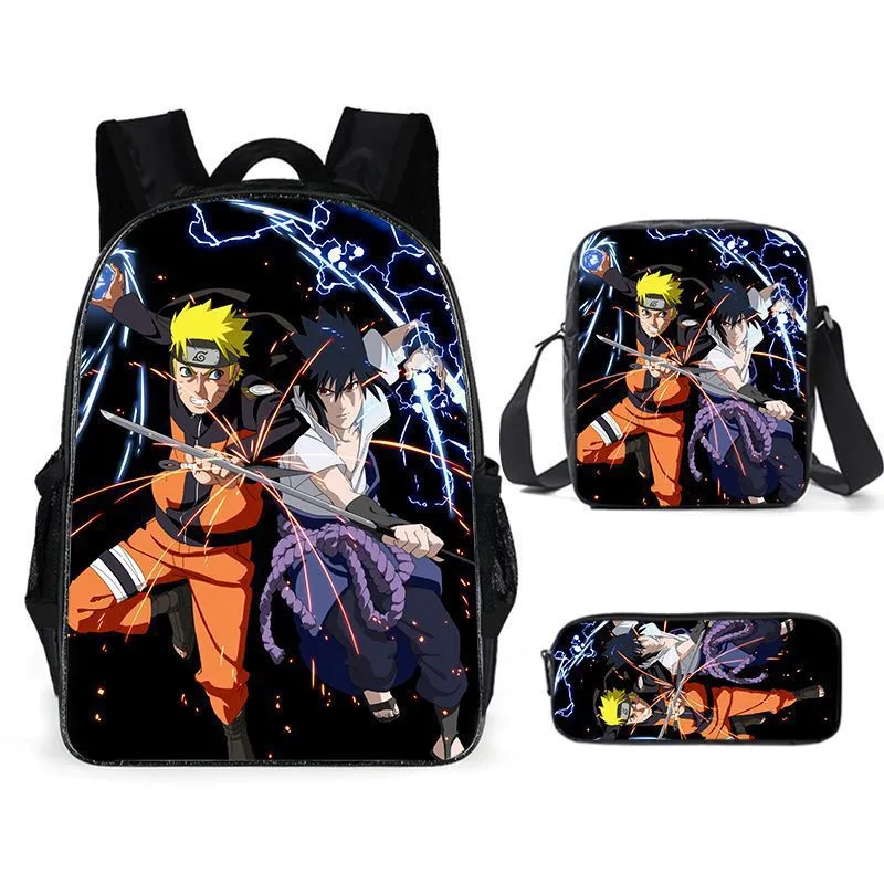 Factory Custom School Student 3 PCS Backpack Sets Backpack Shoulder Bag Pencil Case