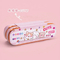 School Kids Cartoon Kawaii Cat Design Double Layer PU Pencil Case Large Capacity