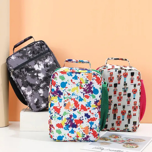New Product Tie Dye Style Oxford Lunch Bag with Handle Aluminum Foil Thickened Insulation Bag Cooler Bag