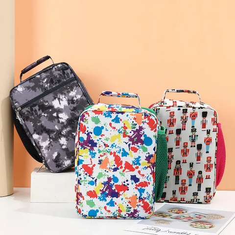 New Product Tie Dye Style Oxford Lunch Bag with Handle Aluminum Foil Thickened Insulation Bag Cooler Bag