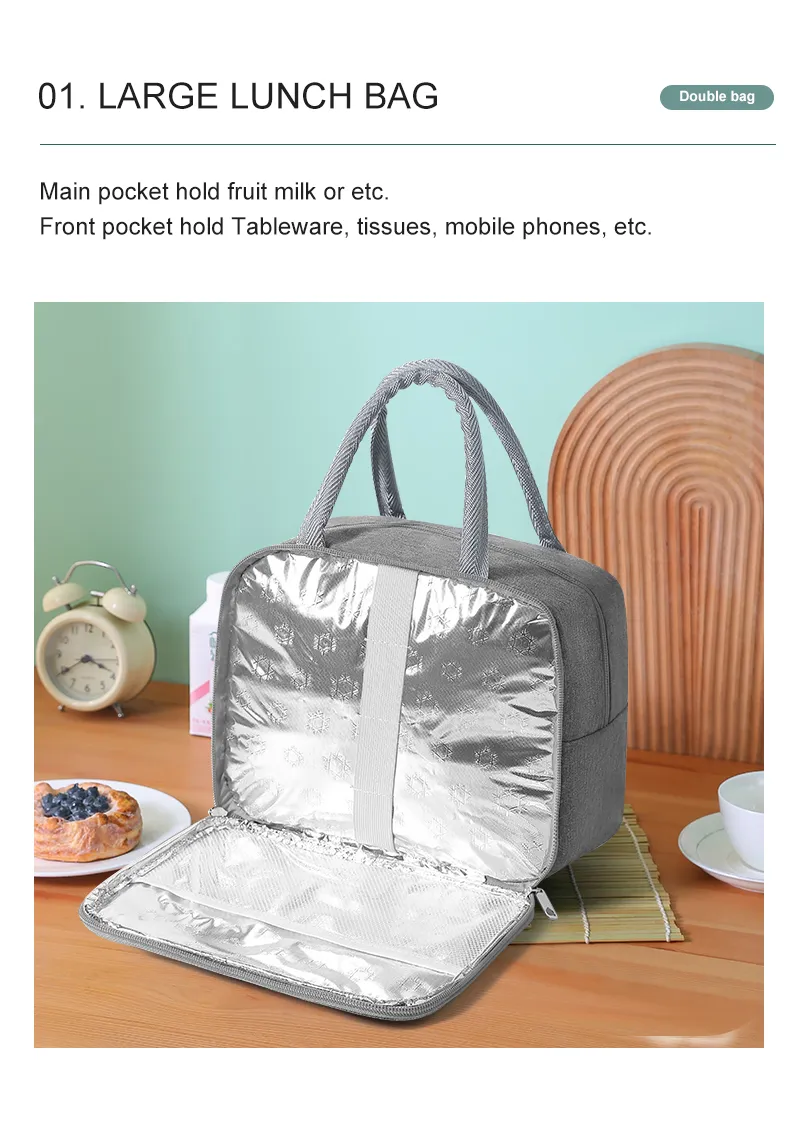 New Design Print Logo Sustainable Kids Student Office Beach Small Insulated Sublimation Cooler Lunch Bag