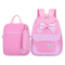 Fashion 3PCS Cute Pink Printing Polyester Backpack School Child Bag Set for Girl