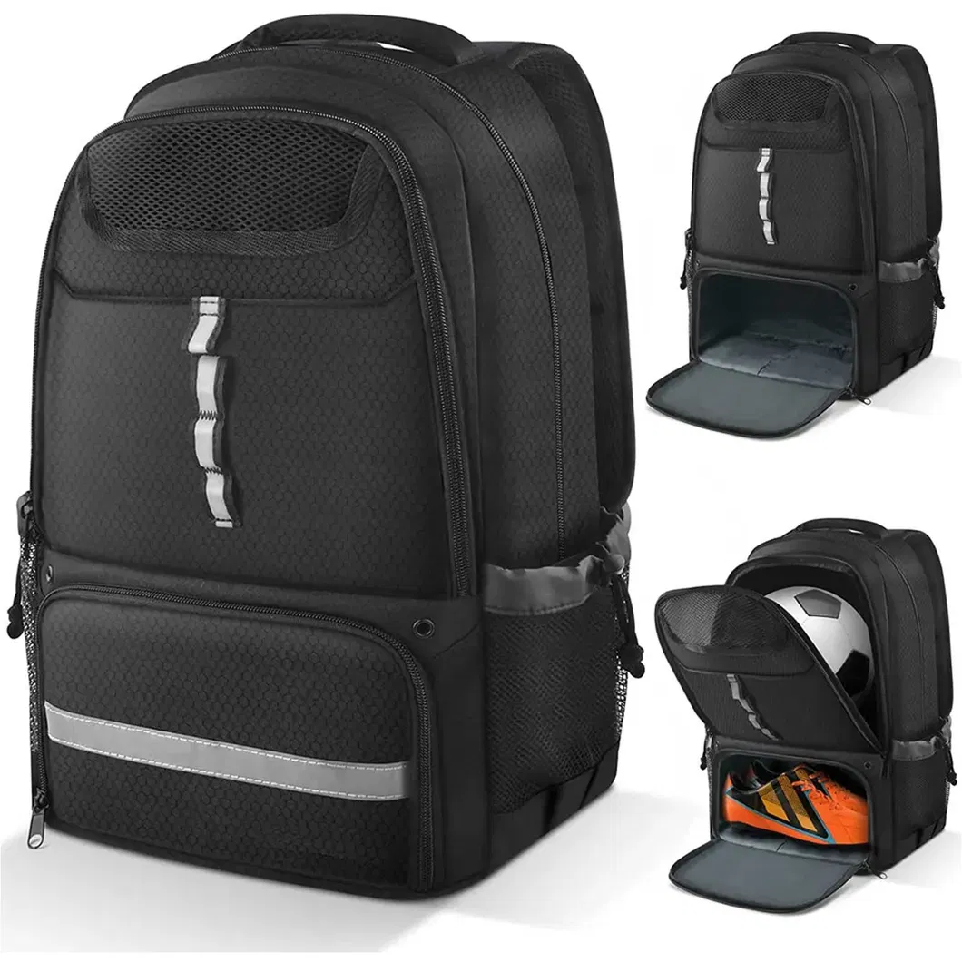 Wholesale Sport Gym Outdoor Custom Logo Waterproof Big Capacity Bag with Shoes Compartment Football Backpack