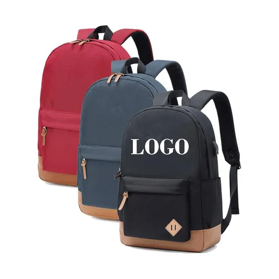 Classical Basic Travel Backpack Student College Men Water Resistant Laptop School Bag Bookbag with USB Charging