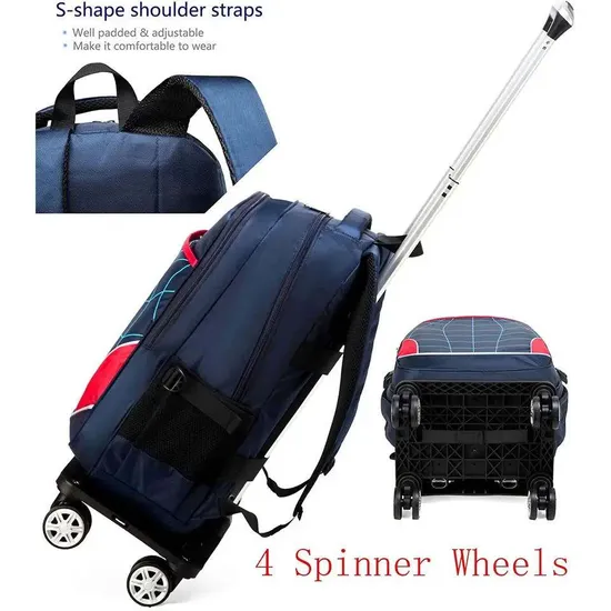 School Backpack and Lunch Bag Set with Toddler Backpack Rolling School Backpacks with Wheels Roller for Elementary Primary
