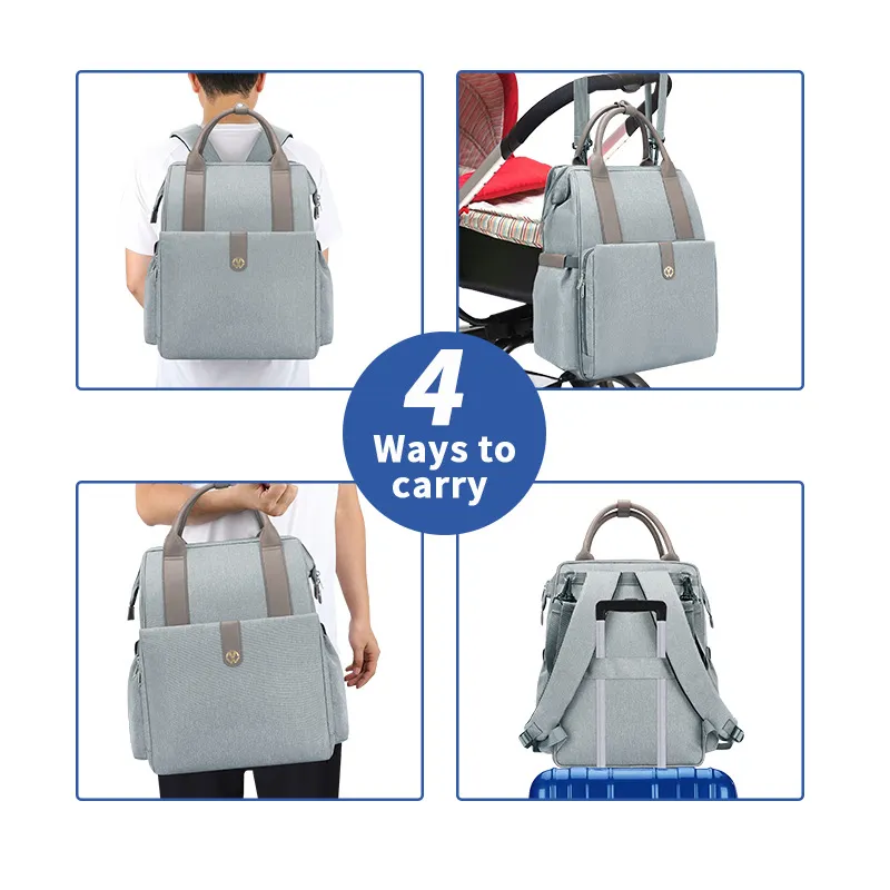 Customized Double Shoulder Mommy Bag Large Capacity Mother and Baby Supplies Storage Backpack