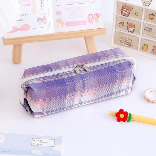 Multifunction Fashion School Stationery Pen Bag Student Canvas Zipper Pencil Case