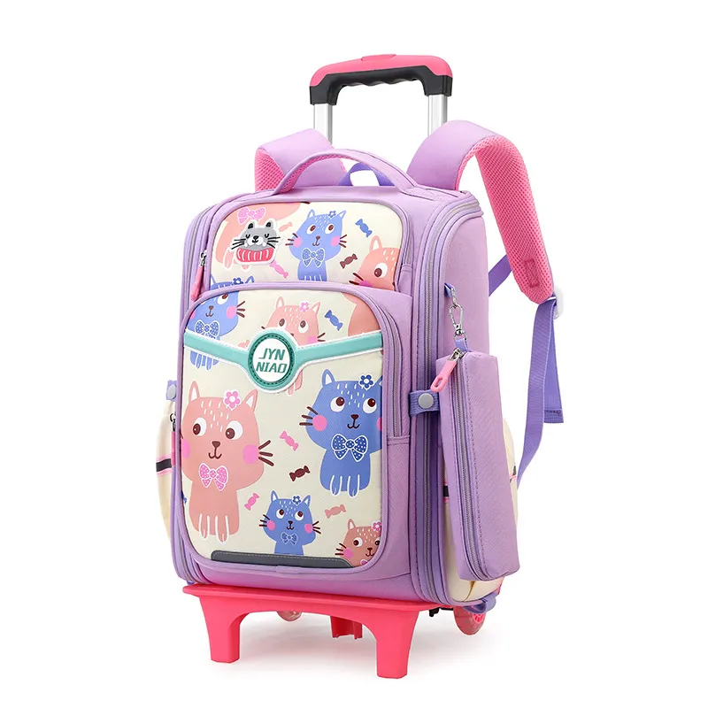 Elementary School Students Trolley Schoolbags Lightweight Towable and Detachable Two-Purpose Trolley Schoolbag