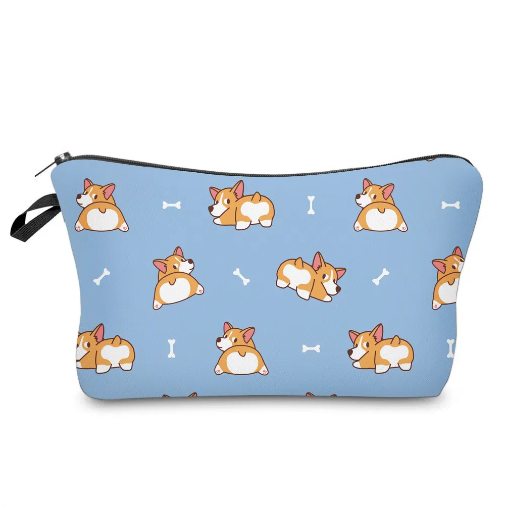 2023 New Customized Cartoon Cute Dog Pencil Pouch Lady Cosmetic Makeup Bag