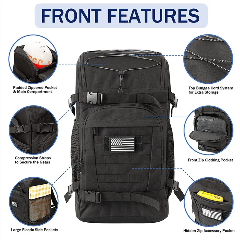 Factory Customized Outdoor Tactical Style Camouflage Large Capacity Skiing Boots Backpack
