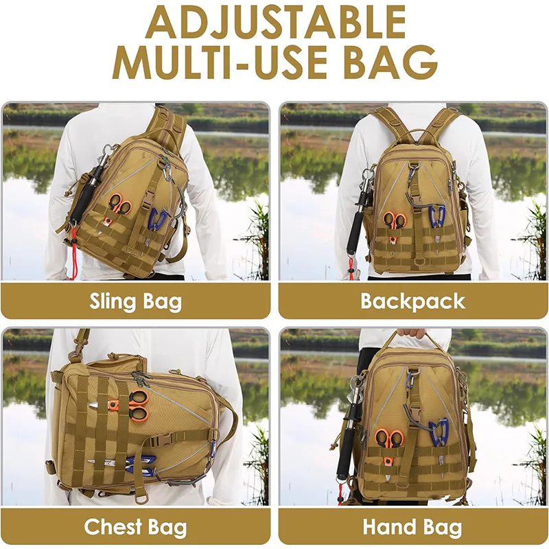 Factory Tactical Style Outdoor Fishing Backpack Fishing Rod Gear Bag