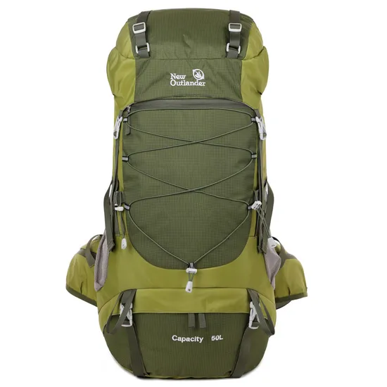 New Factory Outdoor Mountaineering Bag 50L High Capacity Nylon Travel Camping Backpack