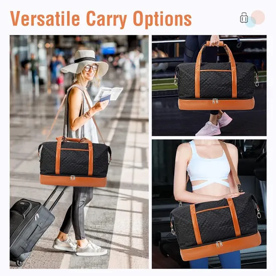 Hot Selling Women′s Overnight Bag Business Travel Bag Set with Shoe Compartment