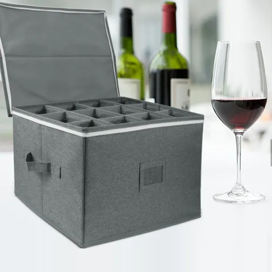Wine Glass Storage Bag Foldable High Legged Wine Glass Storage Cooler Bag