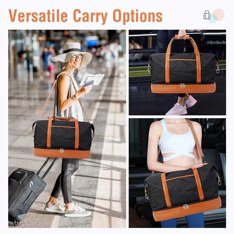 Hot Selling Women&prime;s Overnight Bag Business Travel Bag Set with Shoe Compartment