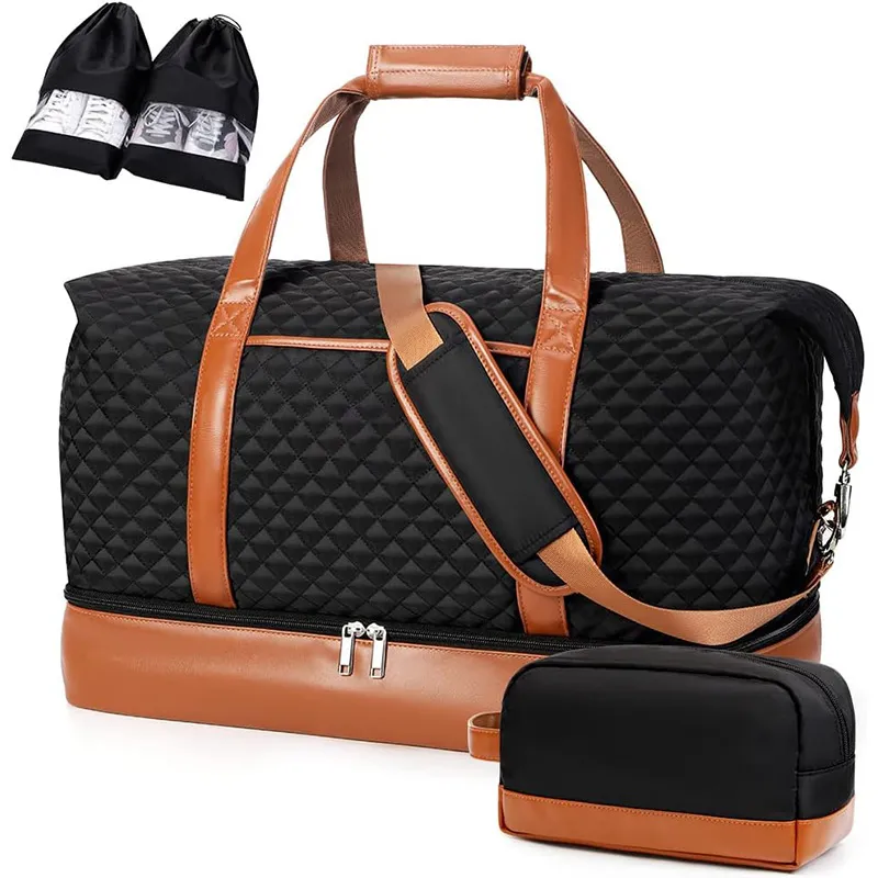 Hot Selling Women&prime;s Overnight Bag Business Travel Bag Set with Shoe Compartment