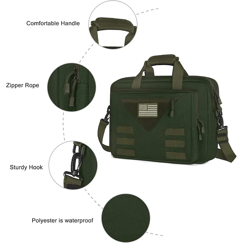 Tactical Laptop Tote Computer Bag 15 Inch Multifunctional Computer Bag