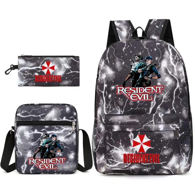 Cartoon Custom Design Backpack Student Pencil Case Single Shoulder Bag Backpack Three Piece Set