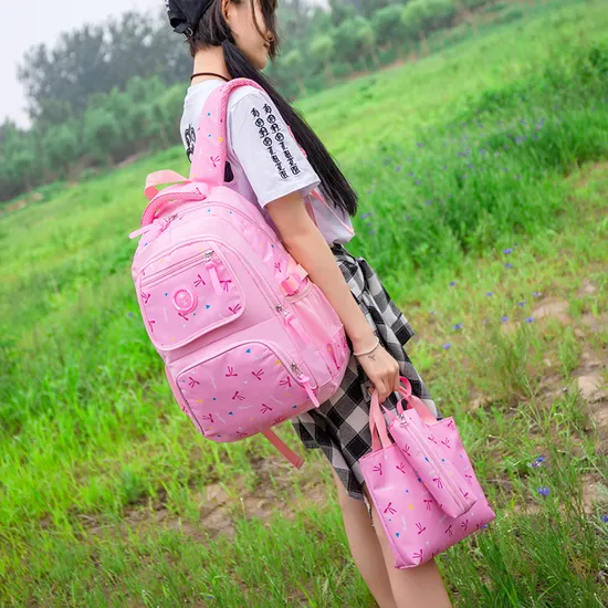 New Three Piece Set of Casual Waterproof Lightweight Backpack for Primary and Secondary School Students