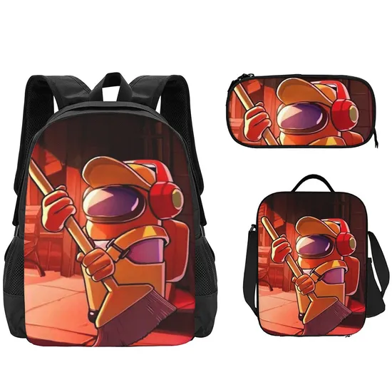 Factory Customized Backpack Three Piece Set Game Peripheral Backpack Pencil Case Shoulder Bag