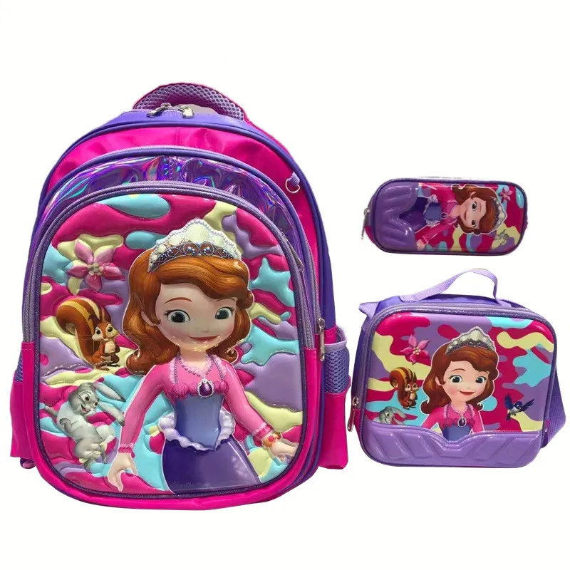 New 3piece Set Children&prime;s Trolley Backpack for Primary School Students