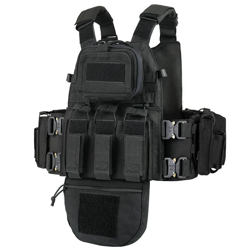 Multi Functional Fully Protective Tactical Molle Metal Buckle Quick Release Outdoor Camouflage Tactical Vest Bag
